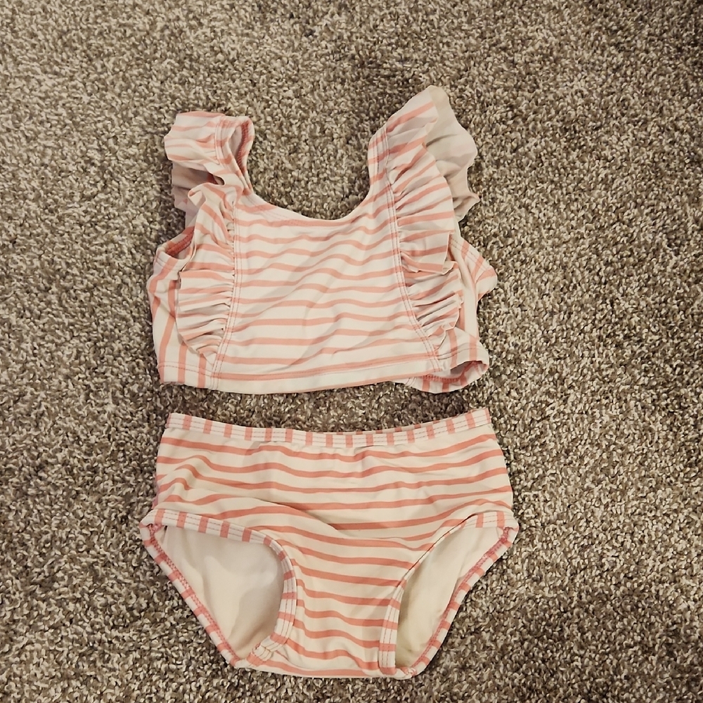 Striped Ruffle Swimwuit - Picture 1 of 4